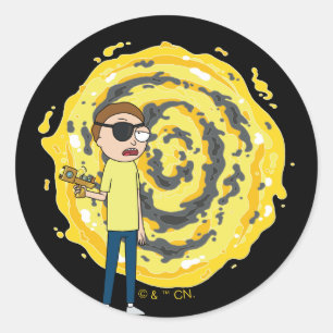 RICK AND MORTY™   Böser Morty Portal Runder Aufkleber