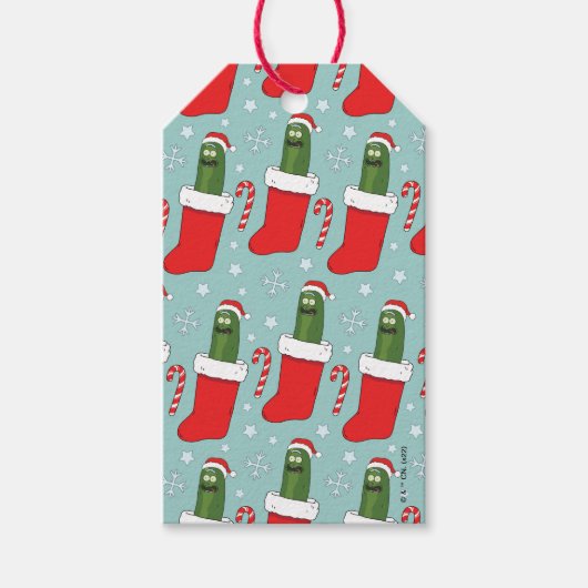 Rick and Morty | Christmas Pickle Rick Pattern Geschenkanhänger (Vorderseite)