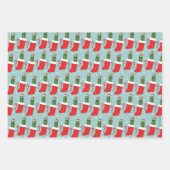 Rick and Morty Christmas Pickle Rick Pattern Geschenkpapier Set (Vorderseite 2)