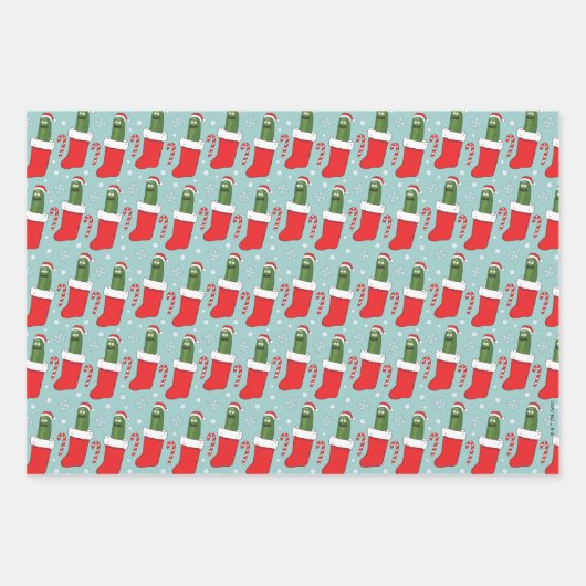 Rick and Morty Christmas Pickle Rick Pattern Geschenkpapier Set (Vorderseite 2)