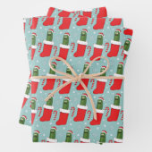 Rick and Morty Christmas Pickle Rick Pattern Geschenkpapier Set (Beispiel)