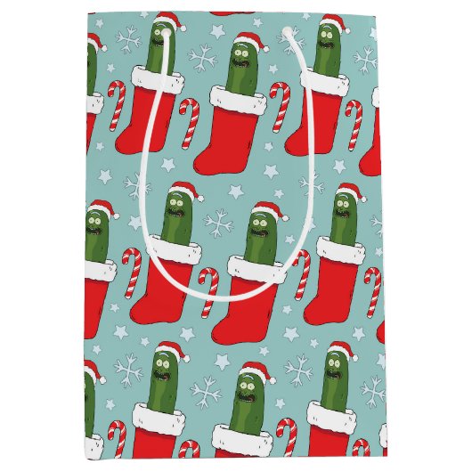 Rick and Morty | Christmas Pickle Rick Pattern Mittlere Geschenktüte (Vorderseite)