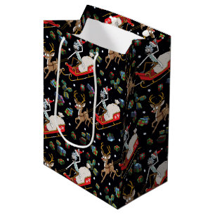 Rick and Morty Christmas Reindeer Sleigh Pattern Mittlere Geschenktüte