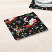 Rick and Morty | Christmas Reindeer Sleigh Pattern Rechteckiger Pappuntersetzer (angewinkelt)