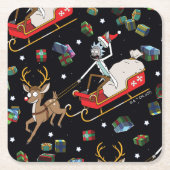 Rick and Morty | Christmas Reindeer Sleigh Pattern Rechteckiger Pappuntersetzer (Vorderseite)