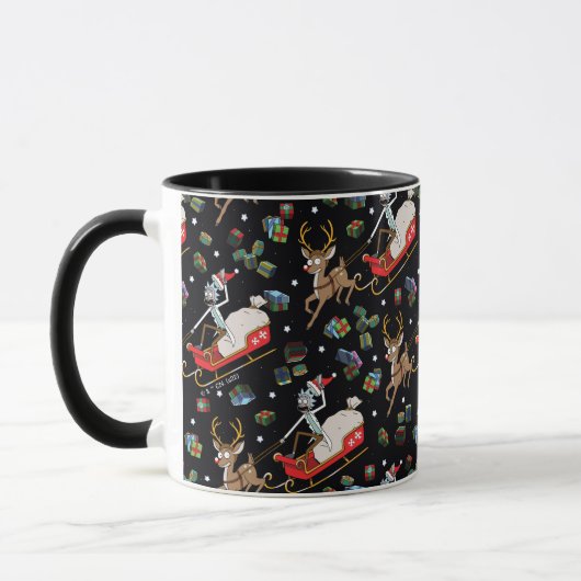 Rick and Morty Christmas Reindeer Sleigh Pattern Tasse (Links)