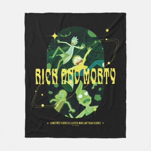 Rick and Morty Falling Quote Abzeichen Fleecedecke (Vorderseite)
