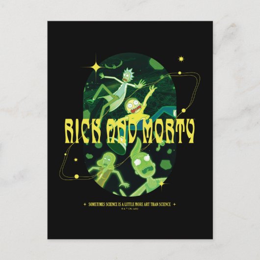 Rick and Morty Falling Quote Abzeichen Postkarte (Vorderseite)