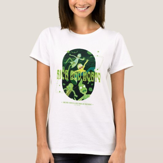 Rick and Morty Falling Quote Abzeichen T-Shirt (Vorderseite)