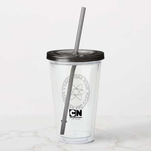 Rick and Morty Forever and Ever Atomic Abzeichen Acryltrinkbecher (Rückseite)