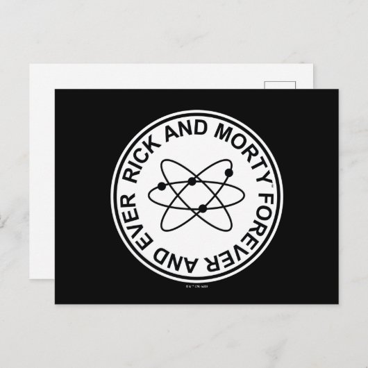 Rick and Morty Forever and Ever Atomic Abzeichen Postkarte (Vorne/Hinten)