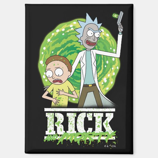 RICK AND MORTY™ | Grüner Spritzer Magnet (Vorderseite)