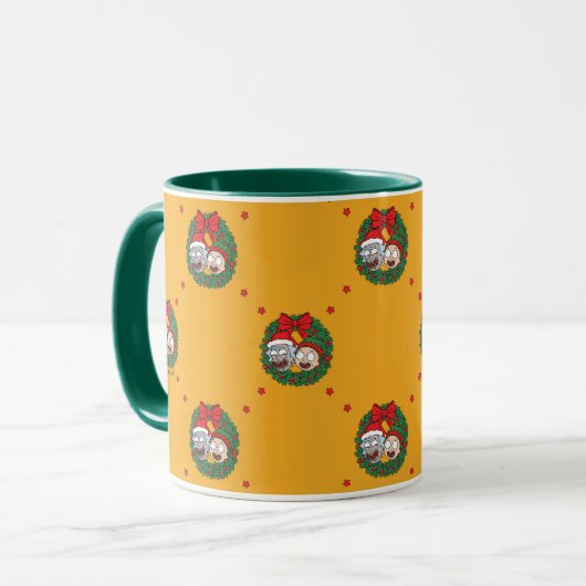 Rick and Morty Holiday Wreath Pattern Tasse (Vorderseite Links)