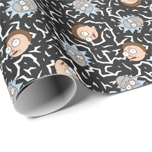 Rick and Morty Lightning Pattern Geschenkpapier (Rolleneckpunkt)