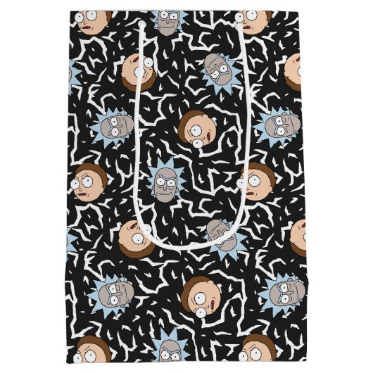 Rick and Morty Lightning Pattern Mittlere Geschenktüte (Rückseite)