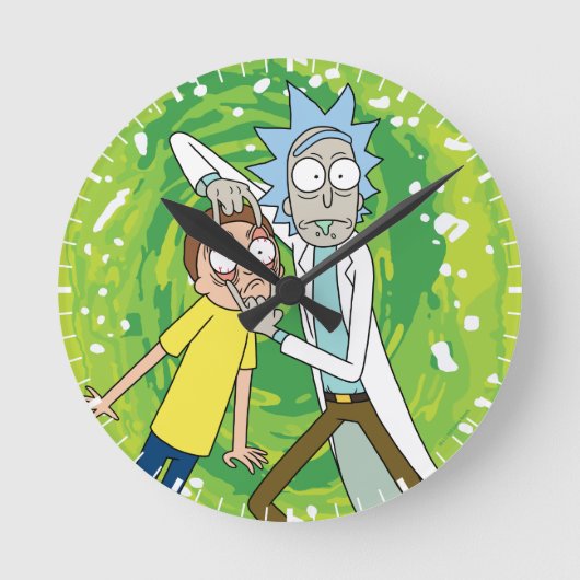 RICK AND MORTY™ Look At Runde Wanduhr (Vorderseite)