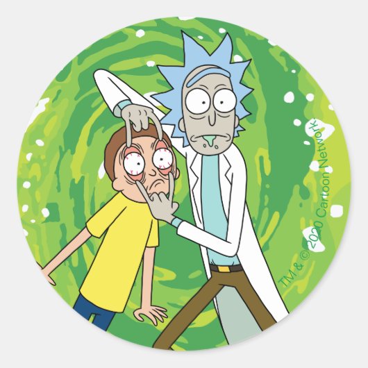RICK AND MORTY™ Look At Runder Aufkleber (Vorderseite)