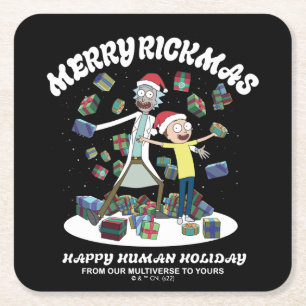 Rick and Morty Merry Rickmas Presents Rechteckiger Pappuntersetzer