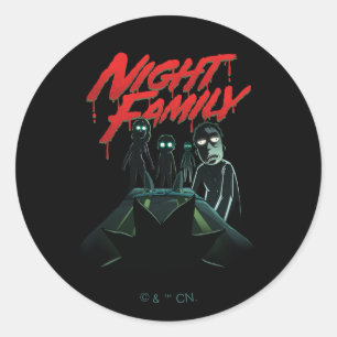 RICK AND MORTY™ Nacht-Familie Runder Aufkleber