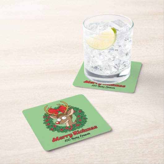 Rick and Morty | Reindeer Morty Merry Rickmas Rechteckiger Pappuntersetzer (Vor Ort)