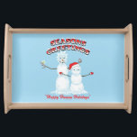 Rick and Morty | Snowmen Season's Greetings Serviertablett<br><div class="desc">Celebrate Rickmas with this festive snowmen Rick and Morty graphic that reads: "Season's Greetings. Happy Human Holidays".</div>