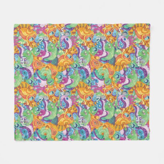 Rick Apokalypse Party Alien Pattern Fleecedecke (Vorderseite (Horizontal))