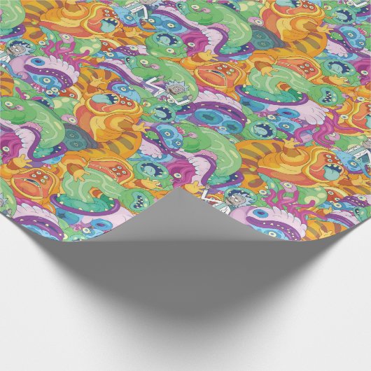 Rick Apokalypse Party Alien Pattern Geschenkpapier (Ecke)