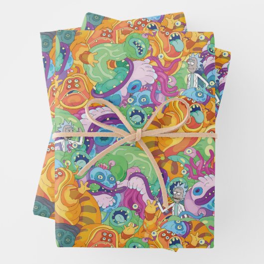 Rick Apokalypse Party Alien Pattern Geschenkpapier Set (Beispiel)