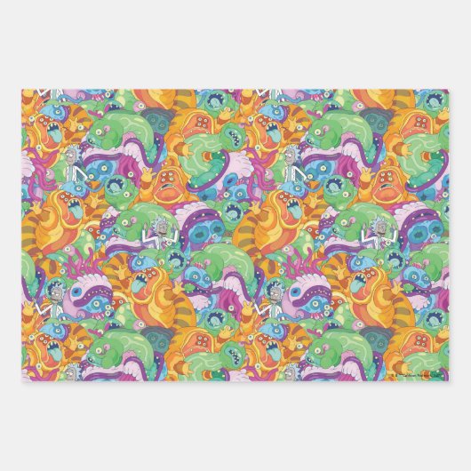 Rick Apokalypse Party Alien Pattern Geschenkpapier Set (Vorderseite)