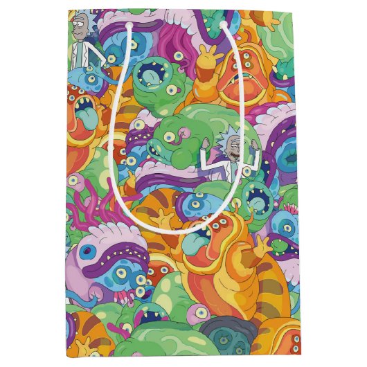 Rick Apokalypse Party Alien Pattern Mittlere Geschenktüte (Vorderseite)
