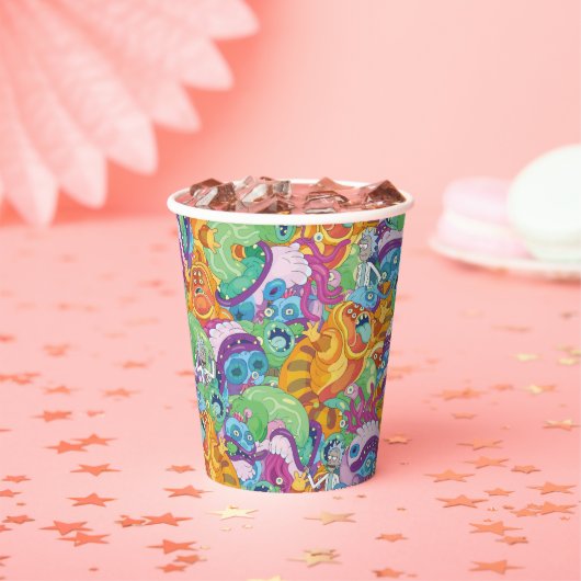 Rick Apokalypse Party Alien Pattern Pappbecher (Insitu)