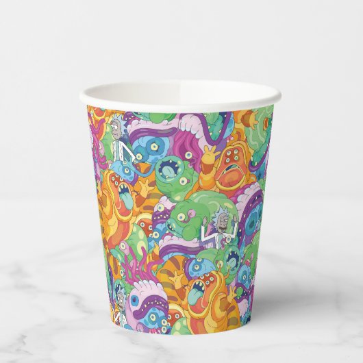 Rick Apokalypse Party Alien Pattern Pappbecher (Links)