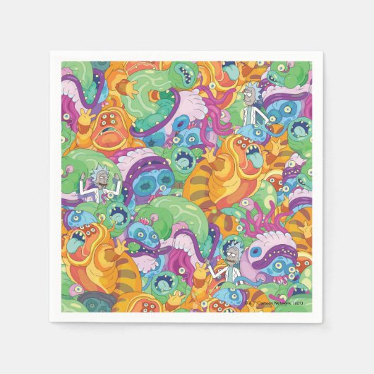 Rick Apokalypse Party Alien Pattern Serviette (Vorderseite)