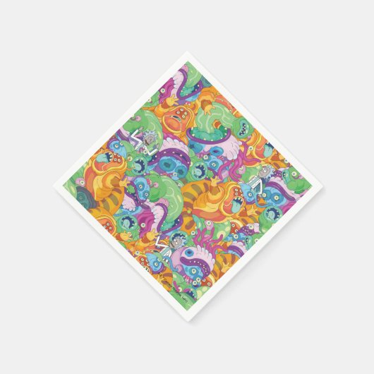 Rick Apokalypse Party Alien Pattern Serviette (Ecke)