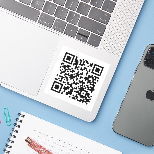 Rick Astley QR-Code Aufkleber (Laptop mit iPhone)