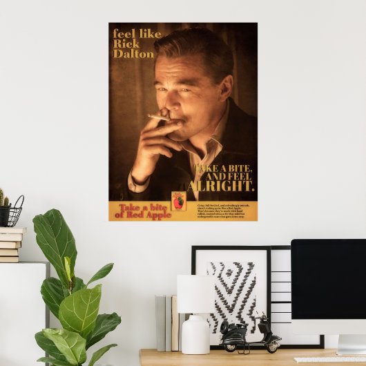Rick Dalton Red Apple Ad Poster (Heimbüro)