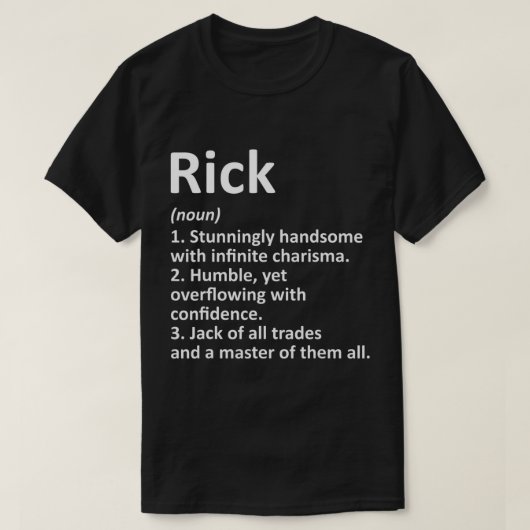 RICK Definition Personalisiert Name Funny Birthday T-Shirt (Design vorne)