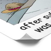 Rick leidet unter einem Cartoon-Poster mit einem H Poster (Ecke)