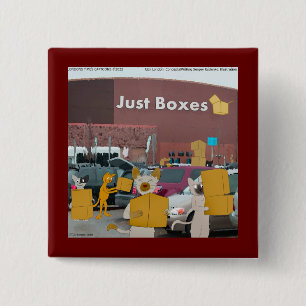 Rick London Big Box Stores für Katzen Comic Button