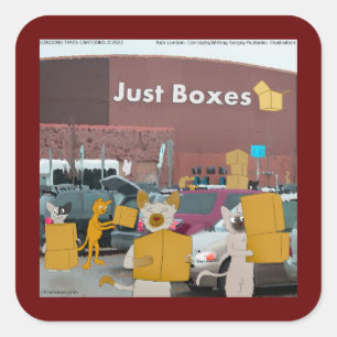 Rick London Big Box Stores Für Katzen Comic  Quadratischer Aufkleber