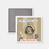 Rick London Cartoon Descartes Clock Comic Magnet (Vorderseite/Rückseite)