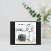 Rick London Cartoon Funny Bowling Comic Postkarte (Stehend Vorderseite)