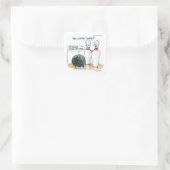 Rick London Cartoon Funny Bowling Comic Quadratischer Aufkleber (Tasche)