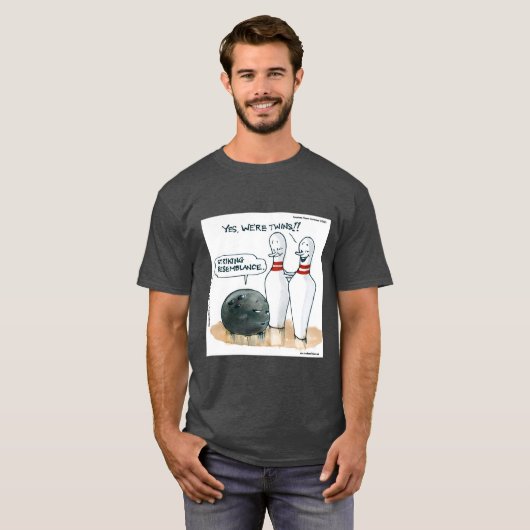 Rick London Cartoon Funny Bowling Comic T-Shirt (Vorne ganz)