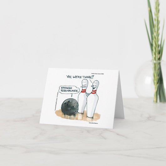 Rick London Cartoon Funny Bowling Dankeskarte (Vorderseite)