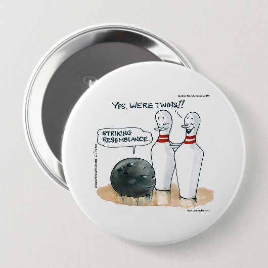 Rick London Cartoon Funny Comic Button (Vorne & Hinten)