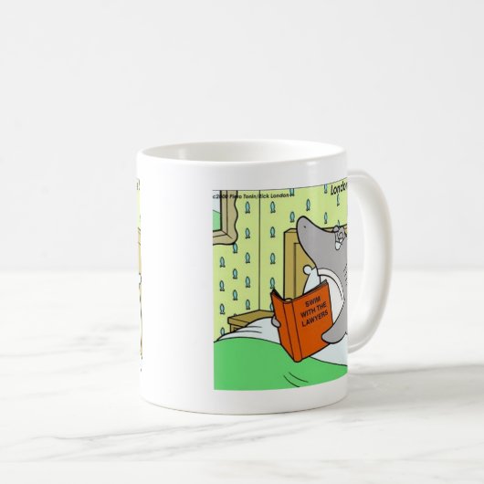 Rick London Cartoon Funny Shark Kaffeetasse (VorderseiteRechts)