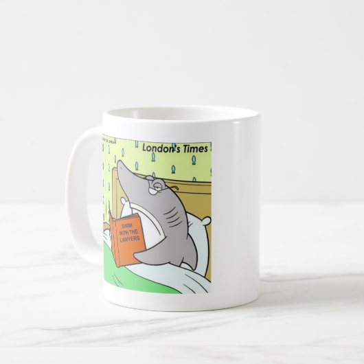 Rick London Cartoon Funny Shark Kaffeetasse (Vorderseite Links)