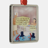 Rick London Comic Snowman Funny Gifts Silbernes Ornament (Rechts)