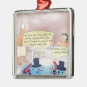 Rick London Comic Snowman Funny Gifts Silbernes Ornament (Links)